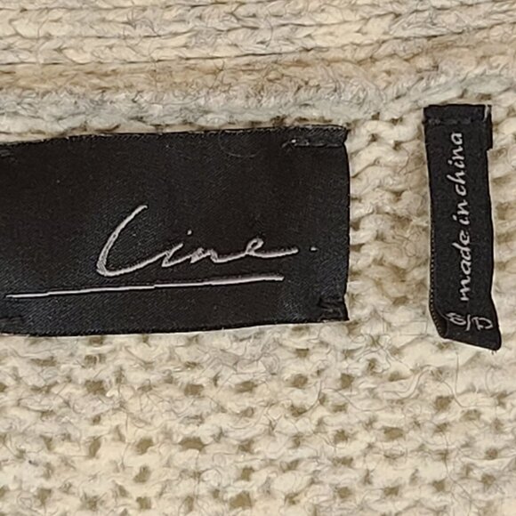 Line The Label Argyle Gray Multi Color Long‎ Line Button Front Cardigan Cozy S - Picture 2 of 8